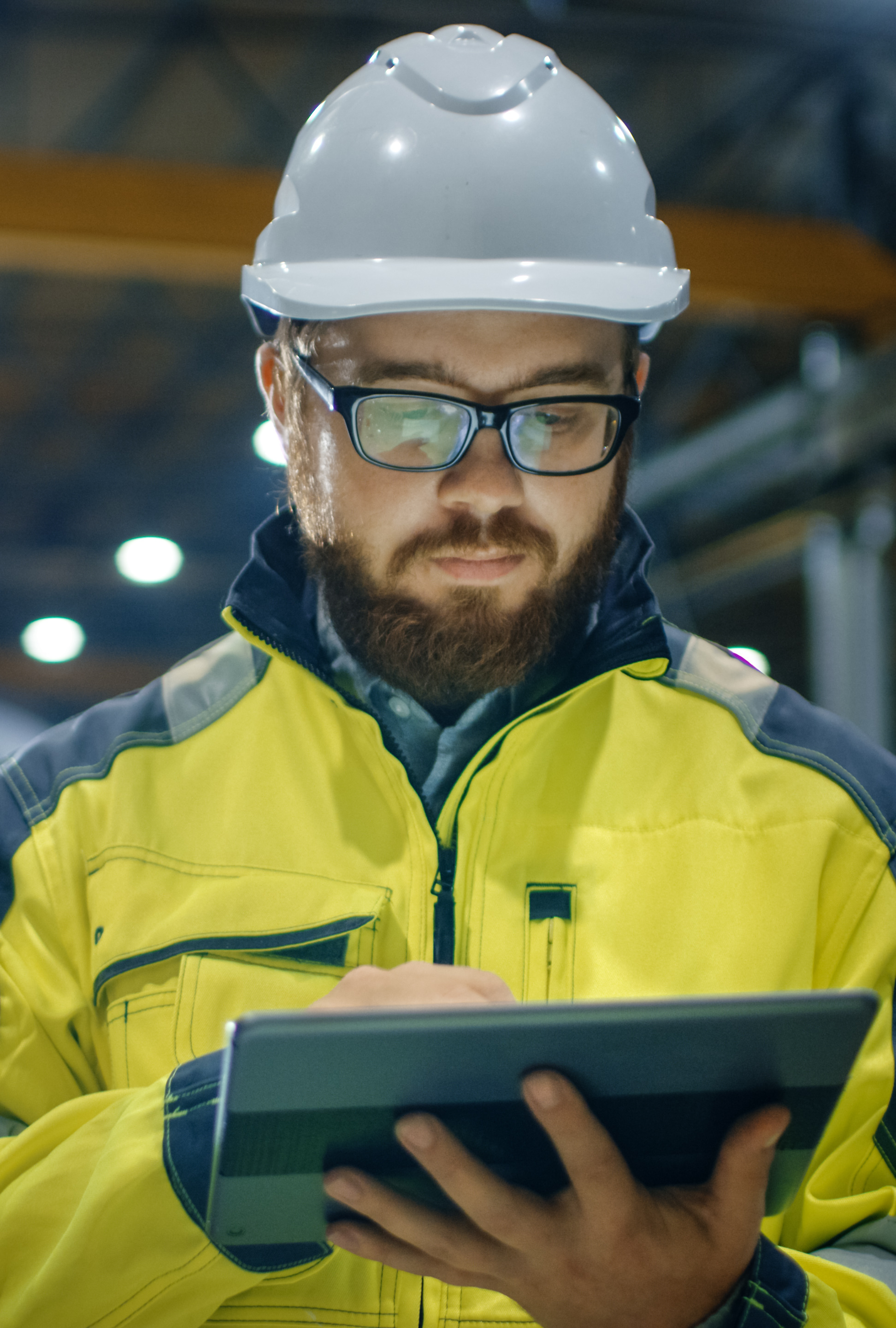 Worker Using Omnivisor AI on iPad