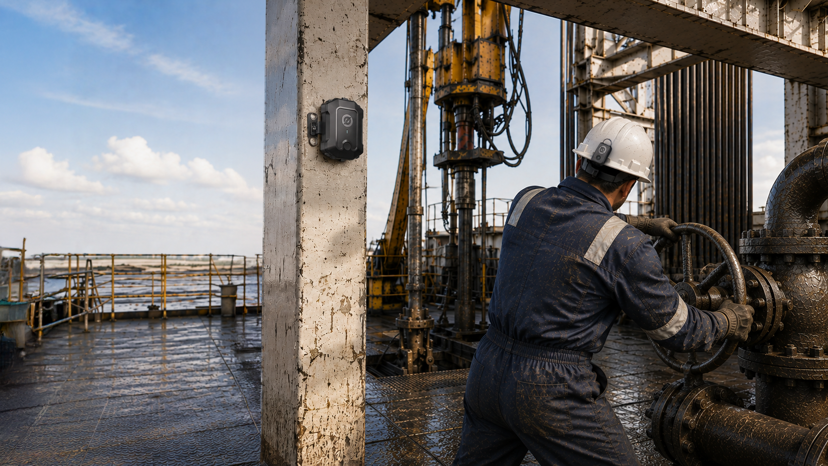 ZeroKey intrinsically safe positioning equipment on an industrial drilling rig